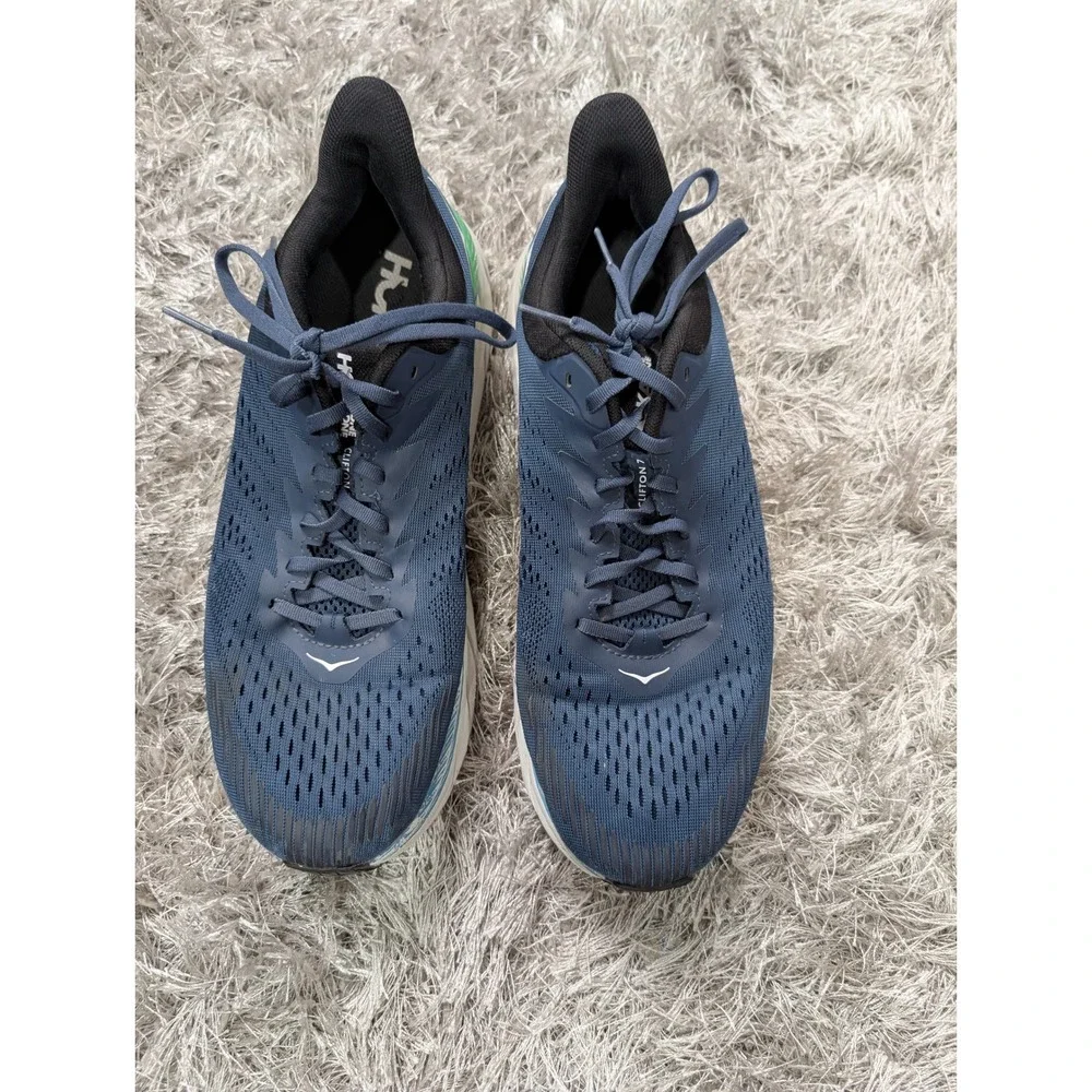 Hoka‎ One One Mens Clifton 7 Running Shoes Blue Green 1110508 MOAN Size 12